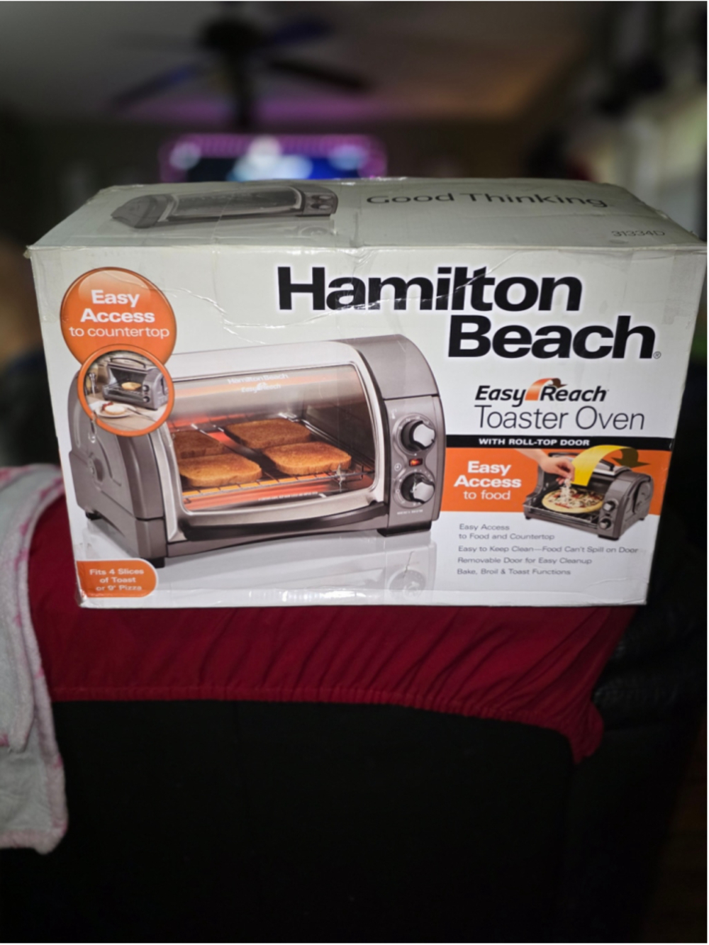 Hamilton Beach Easy Reach Toaster Oven Silver and Black One Size